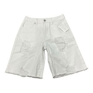 Habitual Girl White Distressed Denim Shorts 14